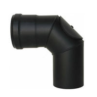 CURVA ISPEZIONABILE CON PORTELLO PELLET SMALTATO- Diam. 100- DK- pezzi 1