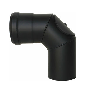 CURVA ISPEZIONABILE CON PORTELLO PELLET SMALTATO- Diam. 100- DK- pezzi 1