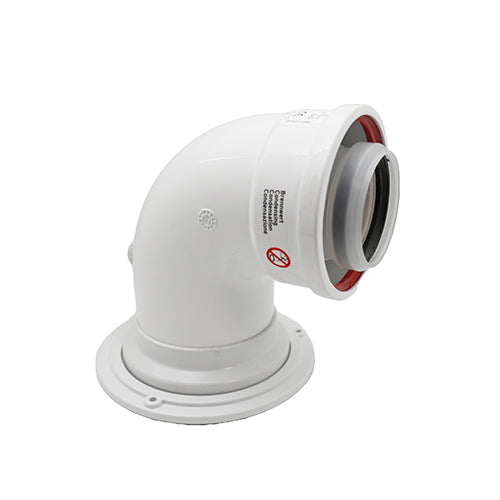 CURVA DI PARTENZA COASSIALE M/F DN 60/100 CP7- Diam. 60/100- STABI- pezzi 1