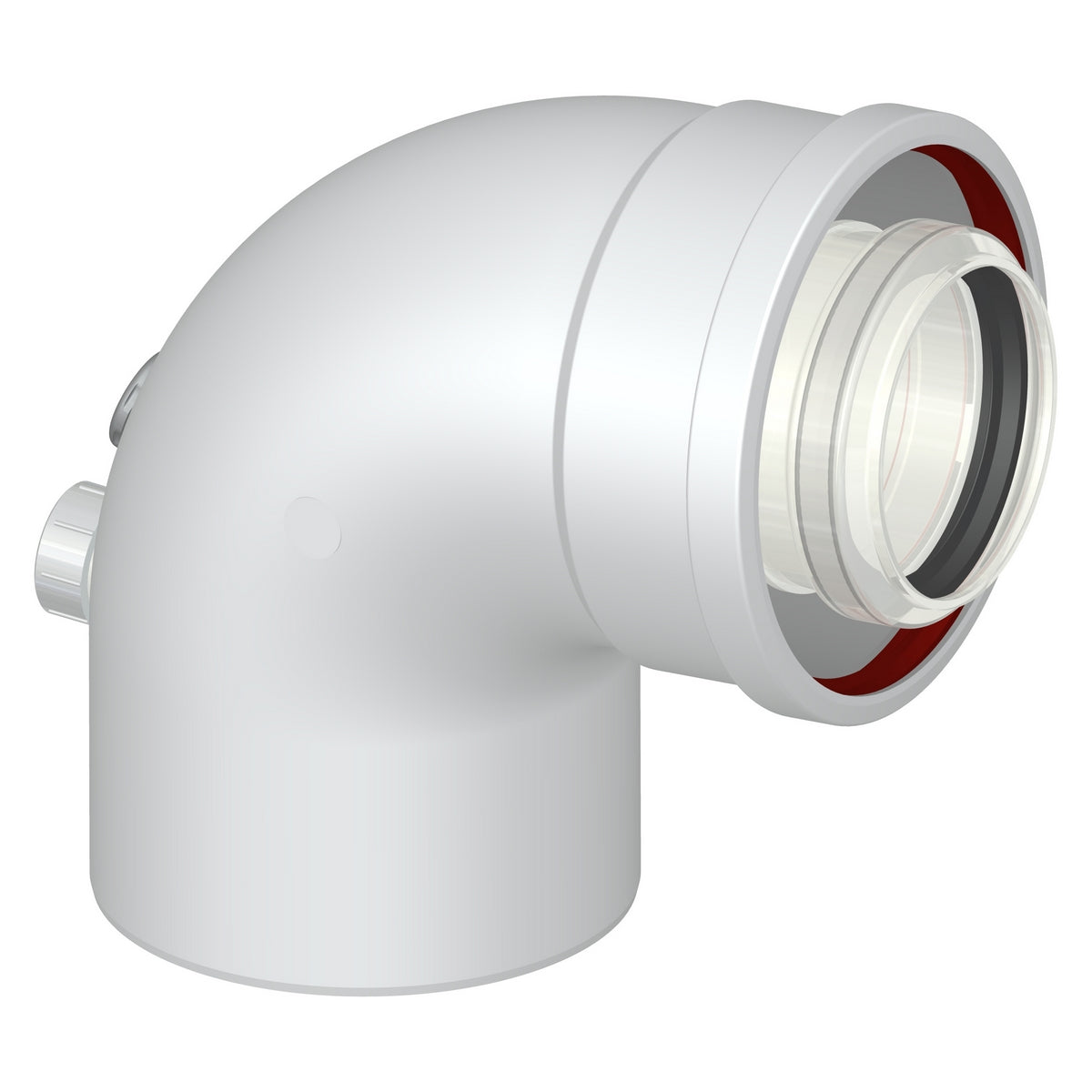 CURVA 87  ° COASSIALE M/F DN 60-100 CON PRESE ANALISI- Diam. 60/100- STABI- pezzi 1