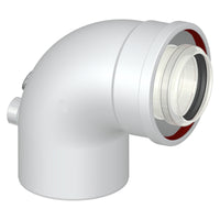 CURVA 87  ° COASSIALE M/F DN 60-100 CON PRESE ANALISI- Diam. 60/100- STABI- pezzi 1