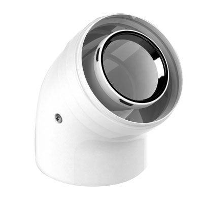 KIT CURVA 45  ° M-F COASSIALE PER CONDENSAZIONE- Diam. 60/100- STABI- pezzi 1