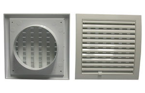 GRIGLIA DI AERAZIONE QUADRATE CON IMBOCCO TONDO- Diam.125- DK- pezzi 1