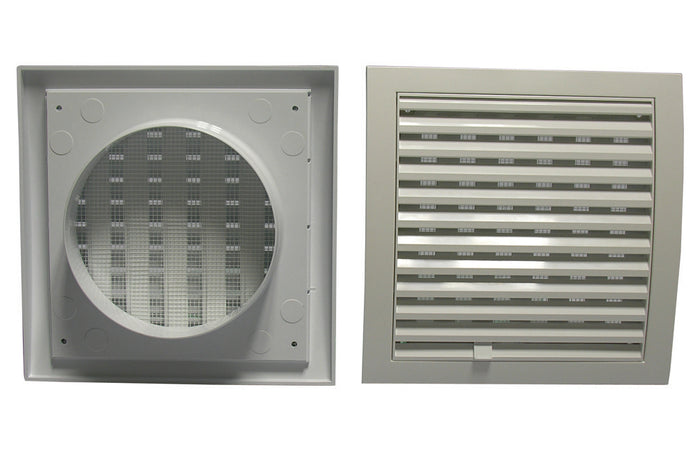 GRIGLIA DI AERAZIONE QUADRATE CON IMBOCCO TONDO- Diam.125- DK- pezzi 1