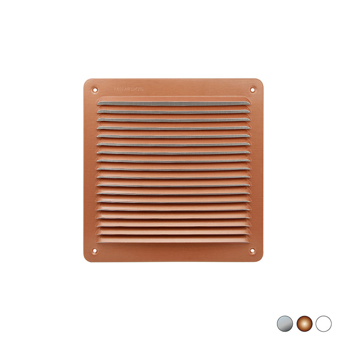 GRIGLIA DA SOVRAPPORRE IN METALLO CON RETE L. 228 X H. 228 MM- Alluminio Ramato- FIRST- pezzi 1