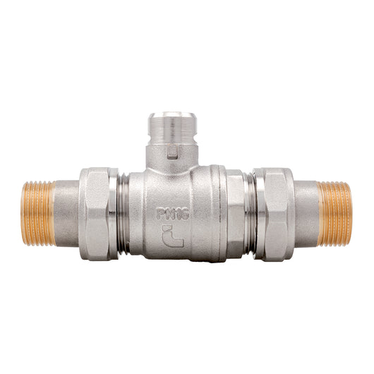 VALVOLA DI ZONA A SFERA A 2 VIE  CON DOPPIO BOCCHETTONE- 11/4 DN 32- ITAP- pezzi 1