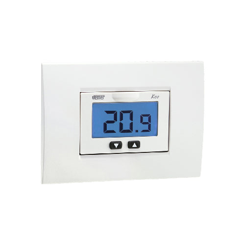 TERMOSTATO ELETTRONICO DA INCASSO KEOB LCD- Bianco Grigio- VEMER- pezzi 1