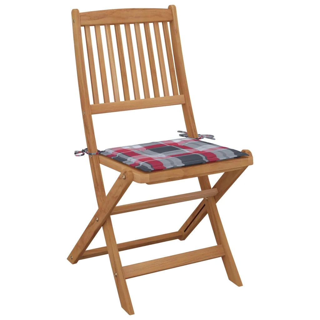 Sedie da Giardino Pieghevoli 6 pz con Cuscini Massello Acaciacod mxl 117637