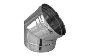 CURVA IN ACCIAIO 316L A 45  ° PER CANNE FUMARIE- Diam. 200- DK- pezzi 1