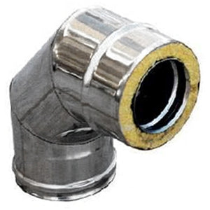 CURVA IN ACCIAIO INOX 316L A 90  ° DOPPIA PARETE- D. Int. 100 - D. Est. 150- DK- pezzi 1