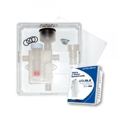 KIT SIFONE A SECCO  DOUBLE- mm 204 x 239 x 57- VECAM- pezzi 1