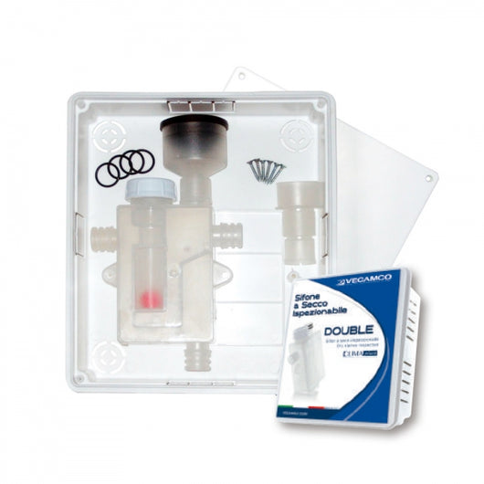 KIT SIFONE A SECCO  DOUBLE- mm 204 x 239 x 57- VECAM- pezzi 1