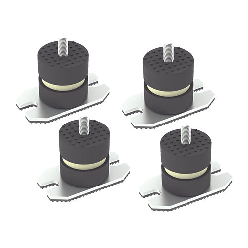 4 PZ ANTIVIBRANTI A PAVIMENTO CON PIASTRA- HxL 40x40 mm  M8x22- DC- pezzi 1