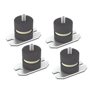 4 PZ ANTIVIBRANTI A PAVIMENTO CON PIASTRA- HxL 40x40 mm  M8x22- DC- pezzi 1