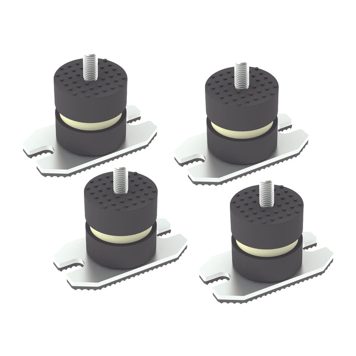 4 PZ ANTIVIBRANTI A PAVIMENTO CON PIASTRA- HxL 40x40 mm  M8x22- DC- pezzi 1