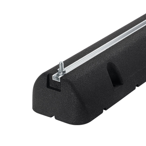 2 PZ SUPPORTI A PAVIMENTO IN GOMMA NERA- L. 600 x P. 160 x  H. 95 mm- ARTIP- pezzi 1