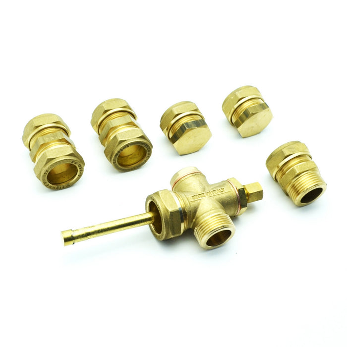 KIT RACCORDI PER IMPIANTI A CIRCUITO FORZATO- 3 collettori- ATON- pezzi 1