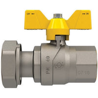 VALVOLA A SFERA GAS CON FARFALLA FUTURGAS FEMMINA-DADO GIREVOLE- 3/4 x 1  DN 20- FIV- pezzi 1