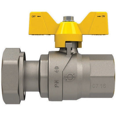 VALVOLA A SFERA GAS CON FARFALLA FUTURGAS FEMMINA-DADO GIREVOLE- 3/4 x 1  DN 20- FIV- pezzi 1
