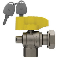 VALVOLA A SFERA GAS A SQUADRA  CON FARFALLA E SERRATURA FEM. -DADO G.- 3/4 x 1  DN 20- FIV- pezzi 1