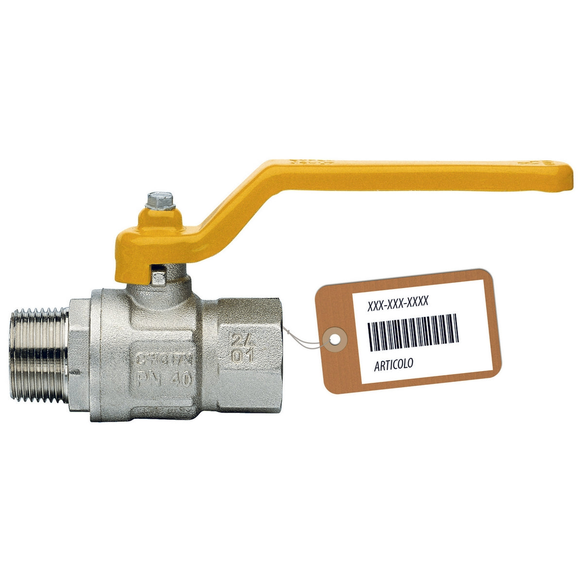 VALVOLA A SFERA GAS MF CON LEVA LUNGA MOD. LONDON F-BRICO- 1/2  DN 15- FAIDF- pezzi 1