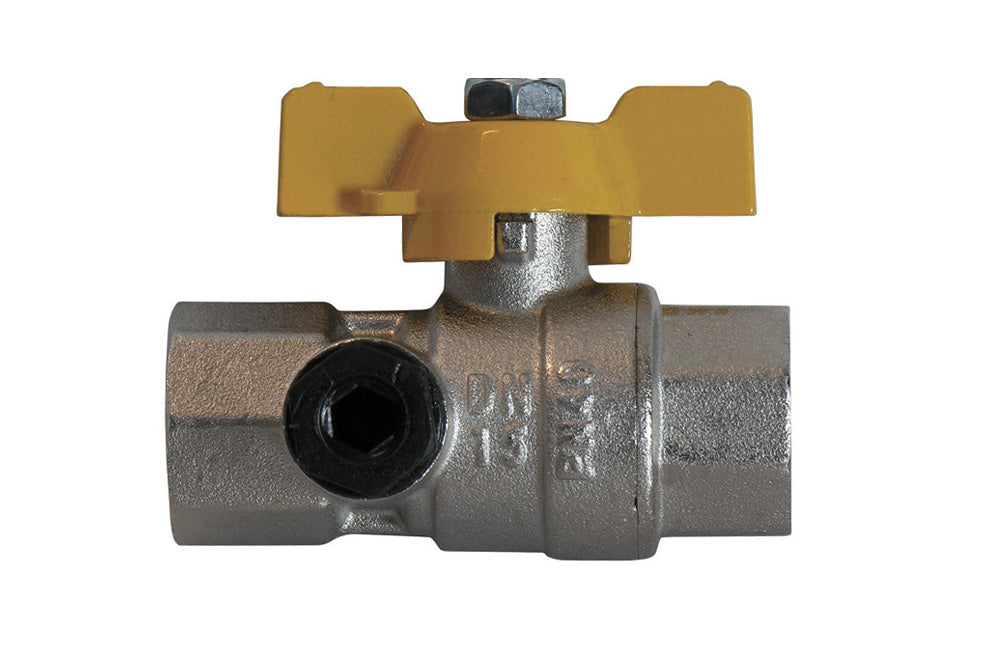 VALVOLA A SFERA GAS CON PASSAGGIO TOTALE ED ATTACCO MANOMETRO- 3/4  DN 20- ENOLG- pezzi 1