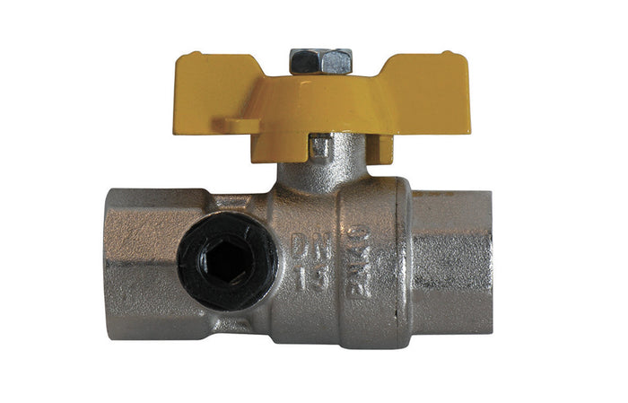 VALVOLA A SFERA GAS CON PASSAGGIO TOTALE ED ATTACCO MANOMETRO- 3/4  DN 20- ENOLG- pezzi 1