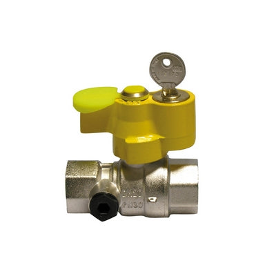 VALVOLA A SFERA GAS FF CON SERRATURA E PRESA DI PRESSIONE- 3/4  DN 20- ENOLG- pezzi 1
