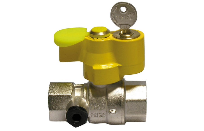 VALVOLA A SFERA GAS FF CON SERRATURA E PRESA DI PRESSIONE- 3/4  DN 20- ENOLG- pezzi 1