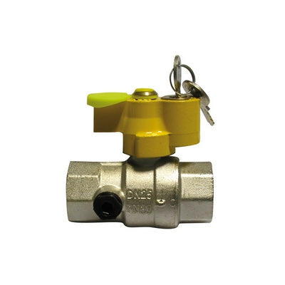 VALVOLA A SFERA GAS FF CON SERRATURA E PRESA PRESSIONE- 1  DN 25- ENOLG- pezzi 1