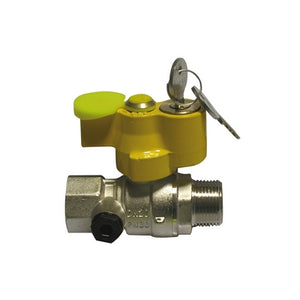 VALVOLA A SFERA GAS MF CON SERRATURA  E PRESA PRESSIONE- 1  DN 25- ENOLG- pezzi 1