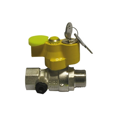 VALVOLA A SFERA GAS MF CON SERRATURA  E PRESA PRESSIONE- 1  DN 25- ENOLG- pezzi 1