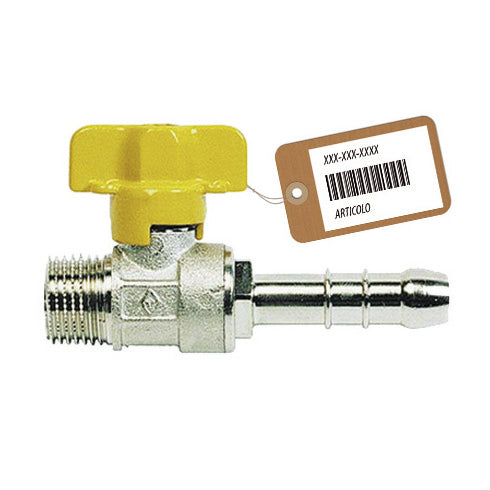 RUBINETTO A SFERA GAS CON PORTAGOMMA M F-BRICO- 1/2 x 14 Metano- FAIDF- pezzi 1