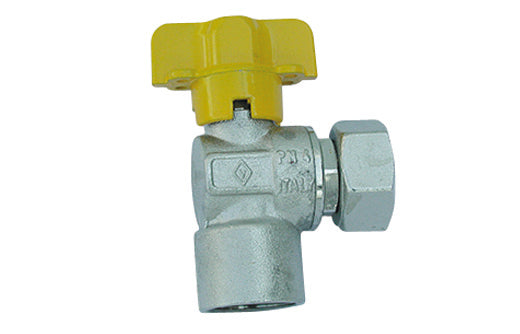 RUBINETTO GAS SQUADRA F CON BOCCHETTONE- 1/2 x 1/2  DN 10- BUGAT- pezzi 1