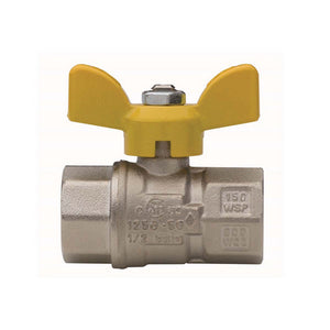 VALVOLA A SFERA PER GAS A PASSAGGIO TOTALE FIL FF CON FARFALLA- 3/4 DN 20- RB- pezzi 1