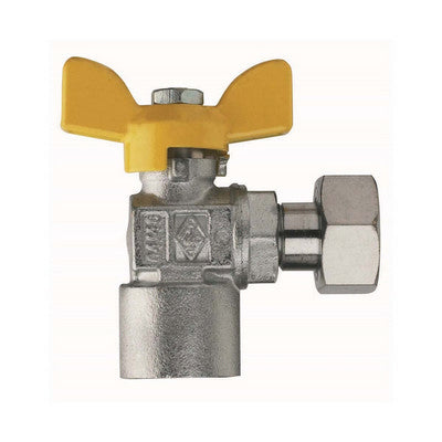 VALVOLA A SFERA PER GAS A SQUADRA FIL. FEMMINA CON GIRELLO- 1/2 x 1/2  DN 15- RB- pezzi 1