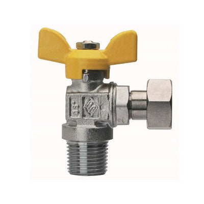 VALVOLA A SFERA PER GAS A SQUADRA FIL MASCHIO CON GIRELLO- 1/2 x 1/2  DN 15- RB- pezzi 1