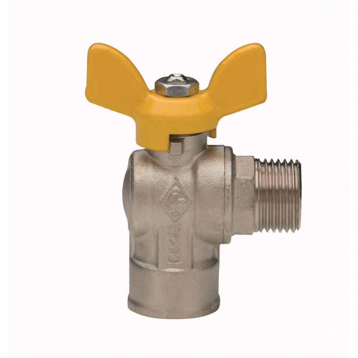 VALVOLA A SFERA PER GAS A SQUADRA FIL. FEMMINA ATT. MASCHIO- 1/2 x 1/2  DN 15- RB- pezzi 1