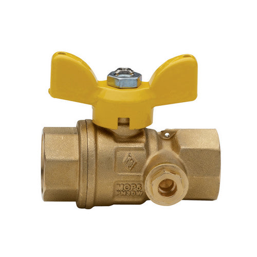 VALVOLA A SFERA PER GAS A PASSAGGIO TOTALE C/PRESA PRESSIONE FF- 1- RB- pezzi 1