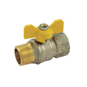 VALVOLA A SFERA PER GAS MF CON LEVA FARFALLA- 3/4  DN 18- TIEMM- pezzi 1