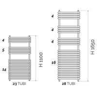 TERMOARREDO DESIGN CROMATO TUBI TONDI- H 1100  x  Int. 450 (mm)- ATON- pezzi 1