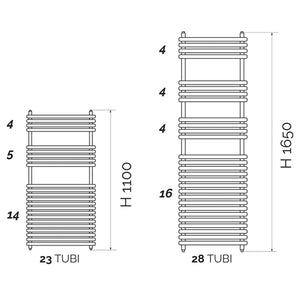 TERMOARREDO DESIGN CROMATO TUBI TONDI- H 1650  x  Int. 450 (mm)- ATON- pezzi 1