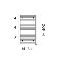 TERMOARREDO LINEA KALURA DIRITTO H 800- Cromo  Int. 500 -  L 550- ATON- pezzi 1
