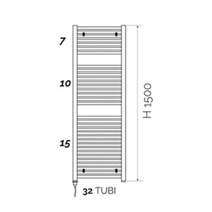 SCALDASALVIETTE ELETTRICO CON RESISTENZA TERMOLIMITATA H. 1500- L. cm 50 - 700W- ATON- pezzi 1