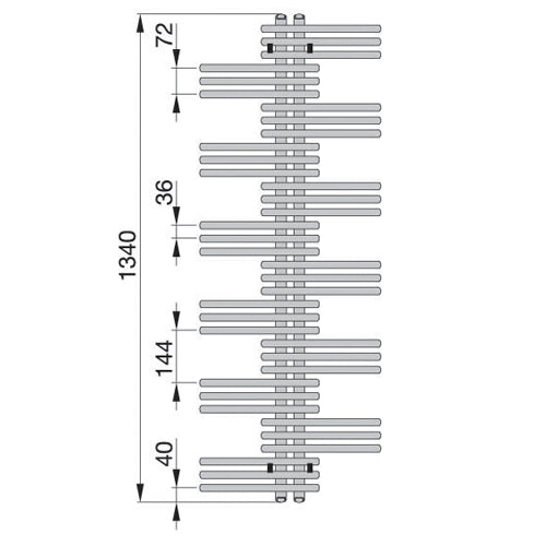 TERMOARREDO ZEHNDER YUCCA H. 1340- Bianco Largh. cm 50- ZEHND- pezzi 1