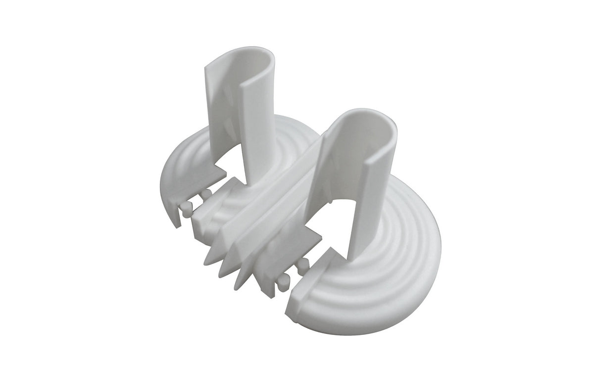 BORCHIA DOPPIA IN MATERIALE PLASTICO UNIVERSALE BIANCA- Diam. 10-22 mm- DK- pezzi 1