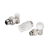 KIT VALVOLA TERMOSTATIZZABILE A SQUADRA TESTA TERMOSTATICA E DETENTORE- 1/2 24x19 fil (D.16)- TIEMM- pezzi 1