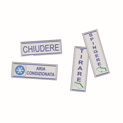 ETICHETTA ADESIVA SEGNALETICA  CM 15 x 5- Chiudere- FF- pezzi 1