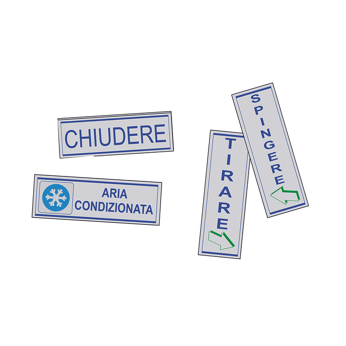 ETICHETTA ADESIVA SEGNALETICA  CM 15 x 5- Chiudere- FF- pezzi 1