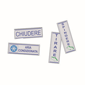 ETICHETTA ADESIVA SEGNALETICA  CM 15 x 5- Aria Condizionata- FF- pezzi 1